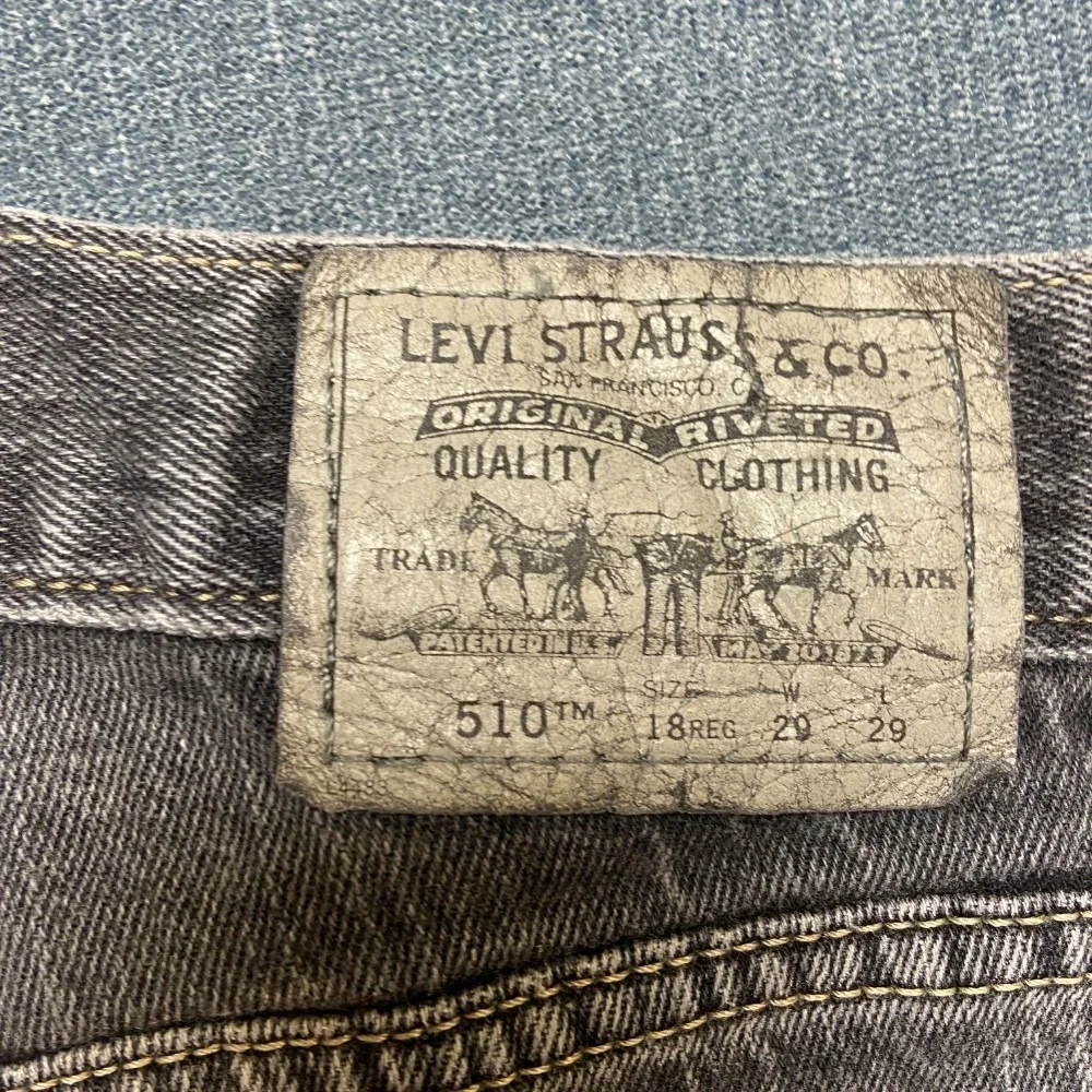 VTG Levi's 510 Jeans Boys 18 Reg 29x29 Gray Denim Cotton Stretch Super Skinny